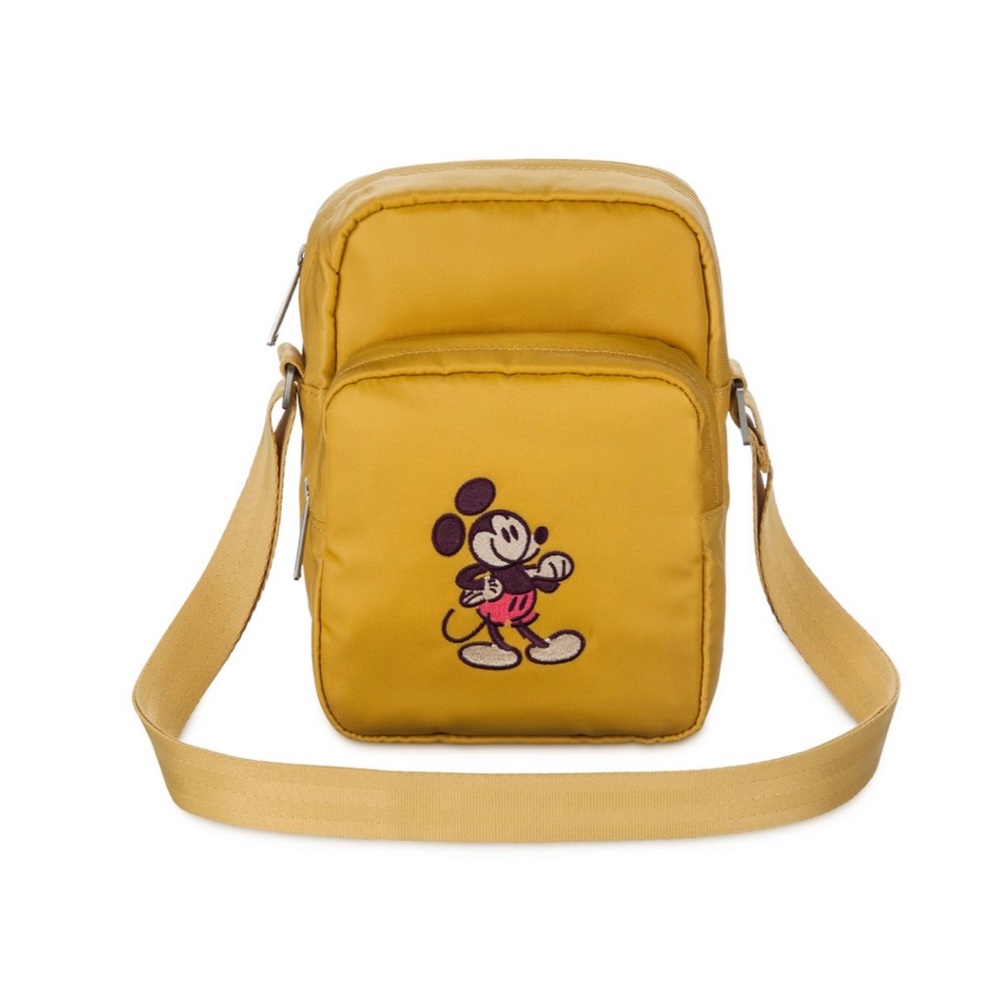 Mickey Mouse Genuine Mousewear Embroidered Crossbody Bag Gold NWT